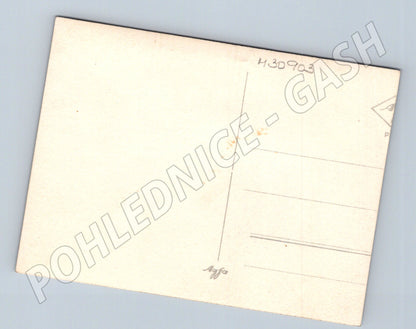 Pohlednice osoby před domy Hatase (M30903)