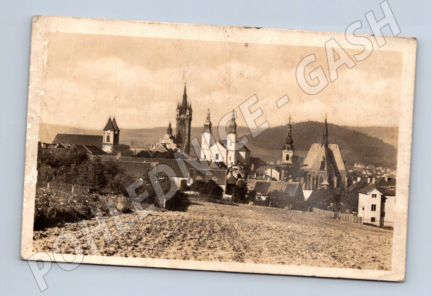 Pohlednice Klatovy panorama s Hůrkou 1914 (M30915)