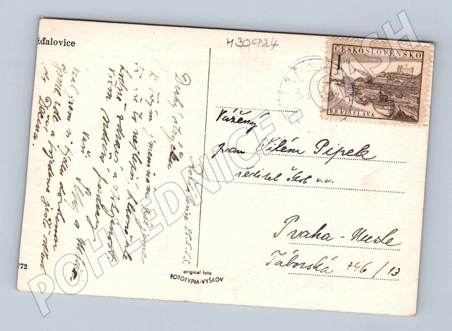 Pohlednice Rožďalovice krajina s kostelem 1935 (M30924)