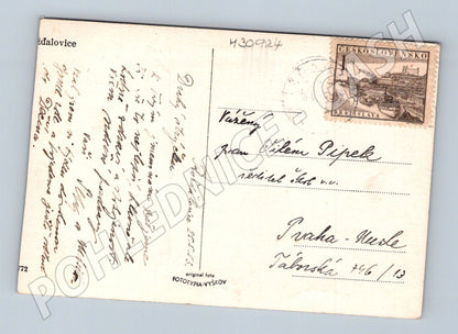 Pohlednice Rožďalovice krajina s kostelem 1935 (M30924)