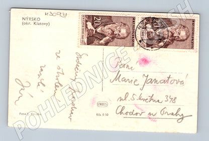 Pohlednice Nýrsko panorama města 1927 (M30931)