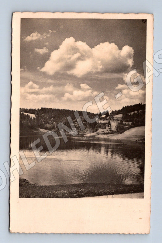 Pohlednice krajina s jezerem a mraky (M30937)