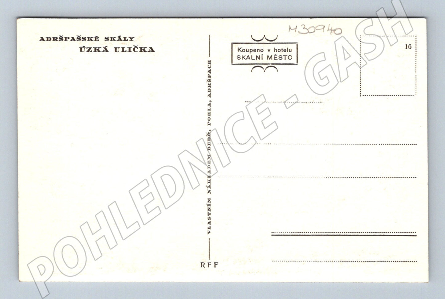 Pohlednice Adršpašské skály Úzká ulička (M30940)