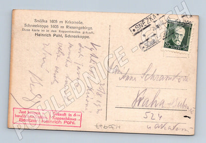 Pohlednice Sněžka Krkonoše 1930 (M30947)