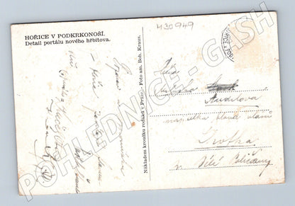 Pohlednice Hořice v Podkrkonoší portál hřbitova (M30949)