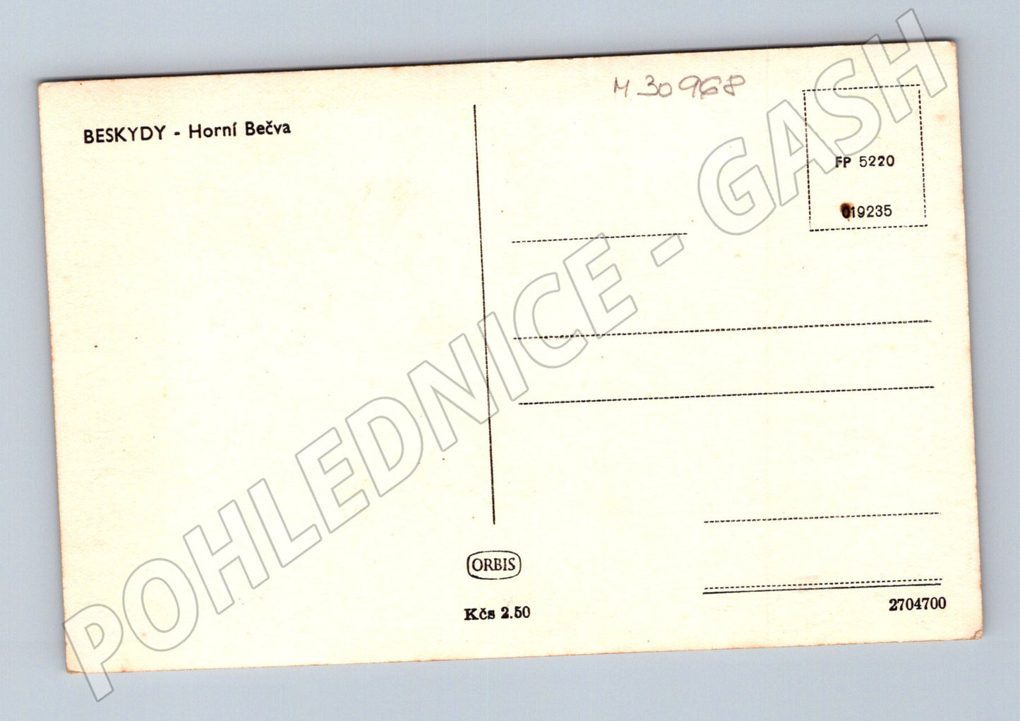 Pohlednice Horní Bečva Beskydy přehrada (M30968)