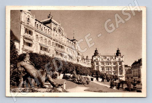 Pohlednice Mariánské Lázně Goetheův pomník 1938 (M30969)