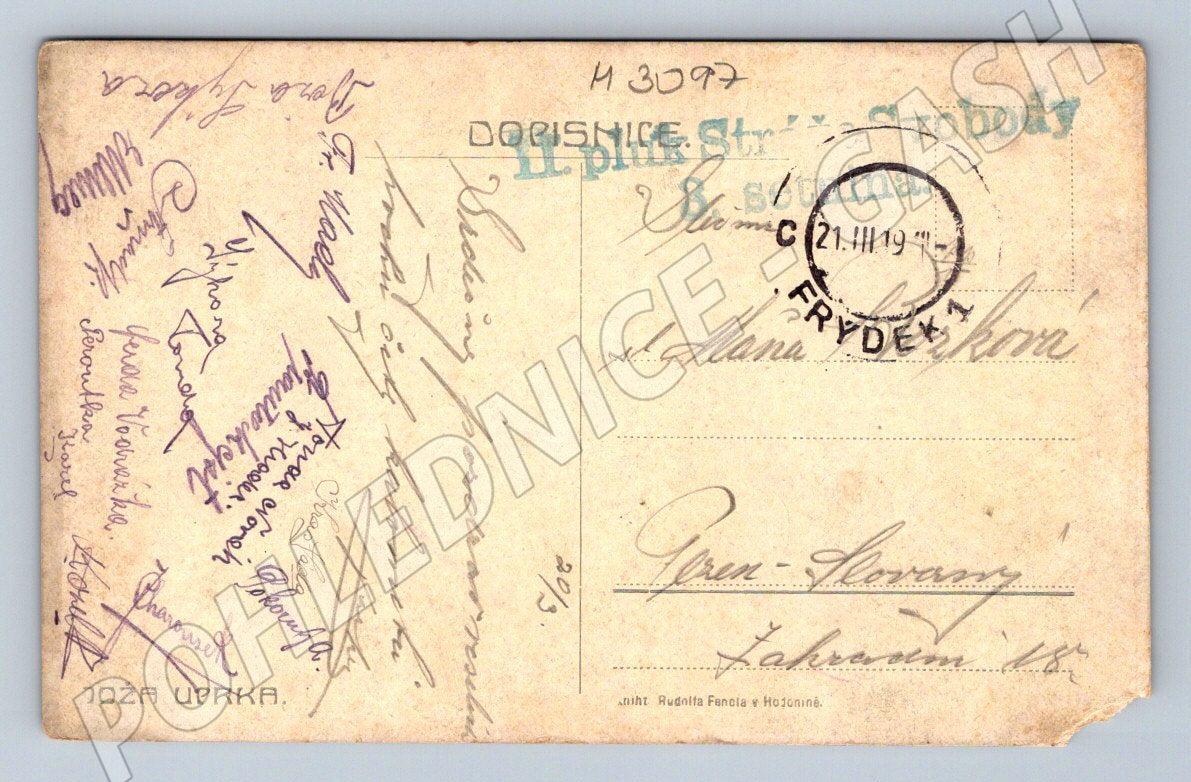 Postcard Joža Uprka, costumes of the 2nd Regiment of the Freedom Guard, signatures (M3097)