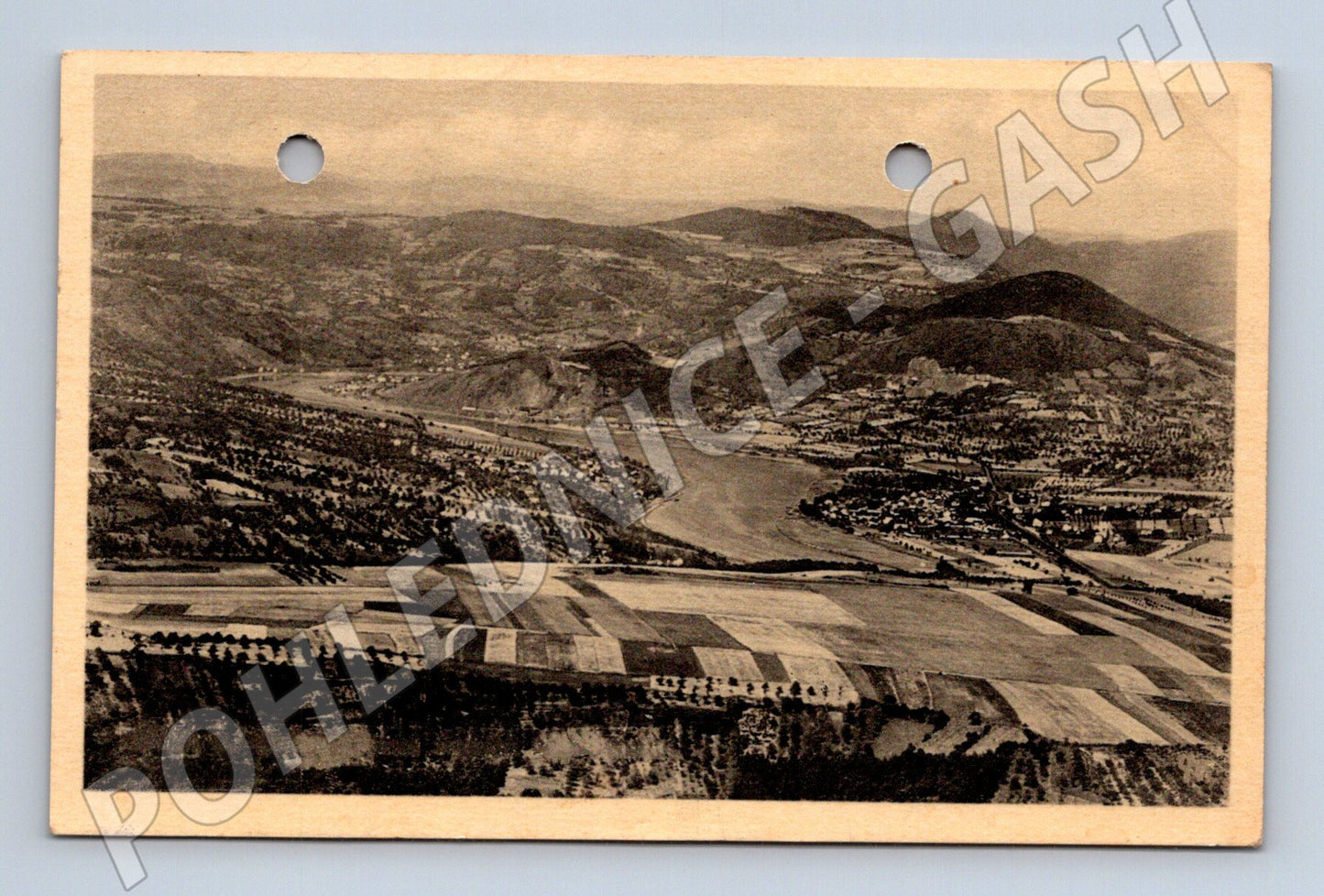 Pohlednice Lovosice krajina s řekou 1937 (M30974)