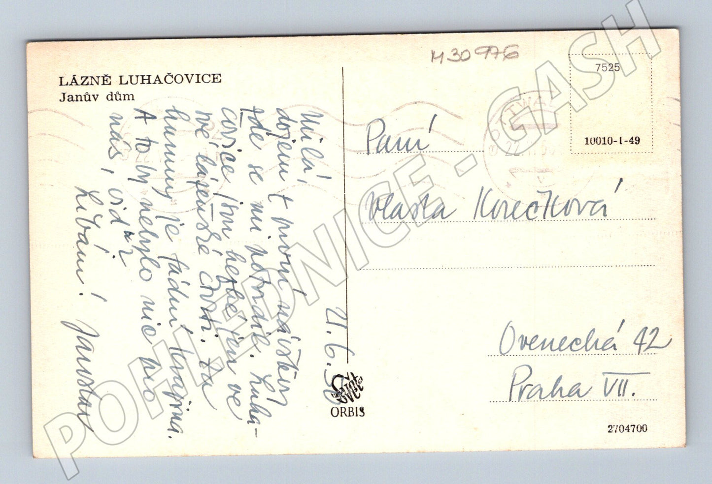 Pohlednice Luhačovice Janův dům 1941 (M30976)