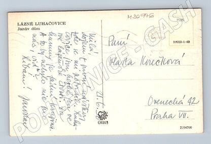 Pohlednice Luhačovice Janův dům 1941 (M30976)