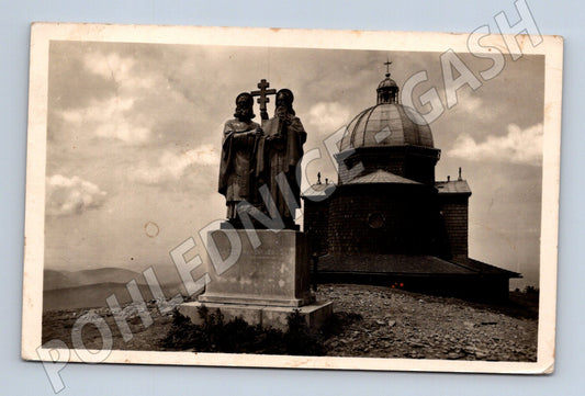 Pohlednice Radhošť Kaple a socha Cyrila a Metoděje 1948 (M30988)