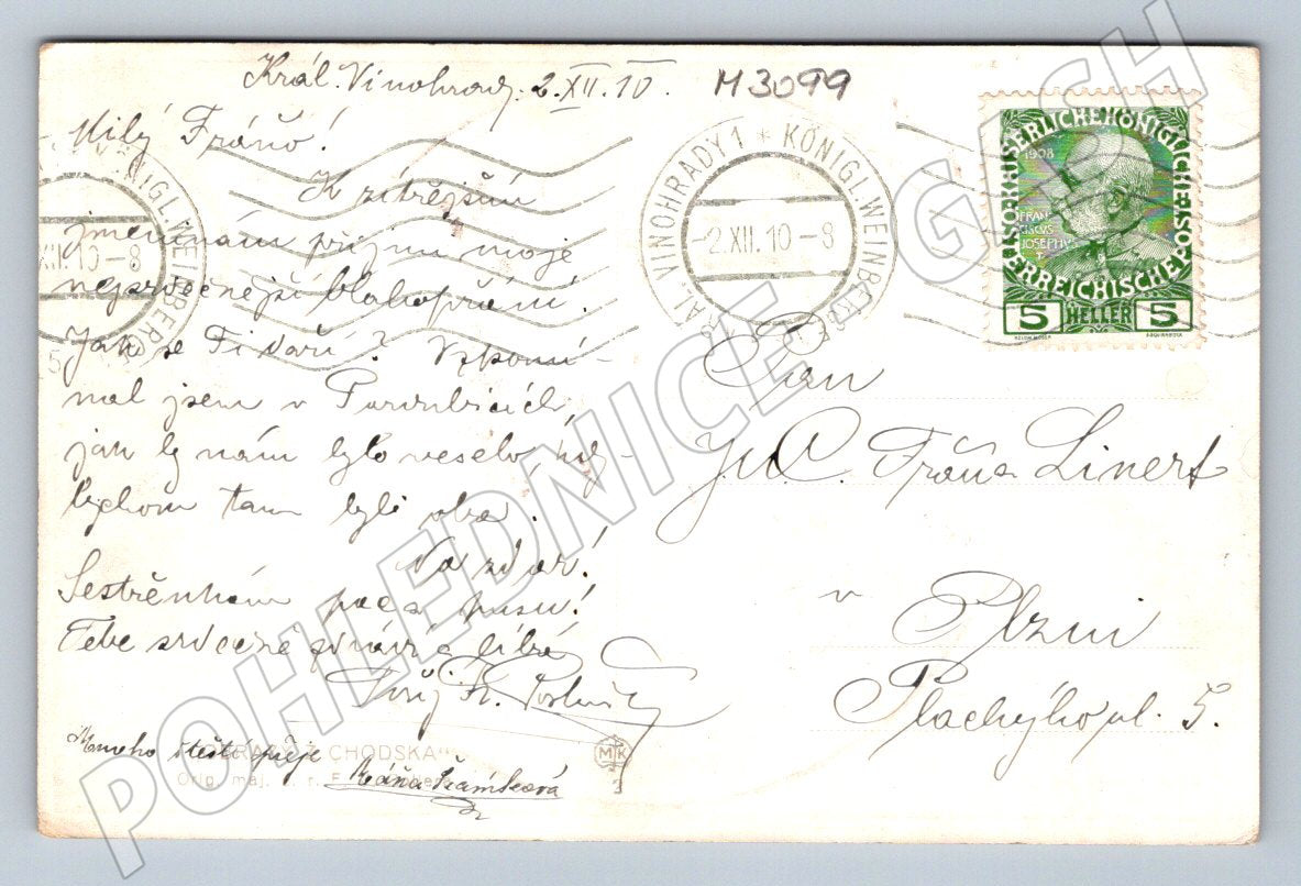 Postcard Jaroslav Špillar Chodská výmenkářář 1910 (M3099)