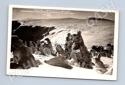 Pohlednice Krkonoše Labská chata Kotel 1937 (M30991)