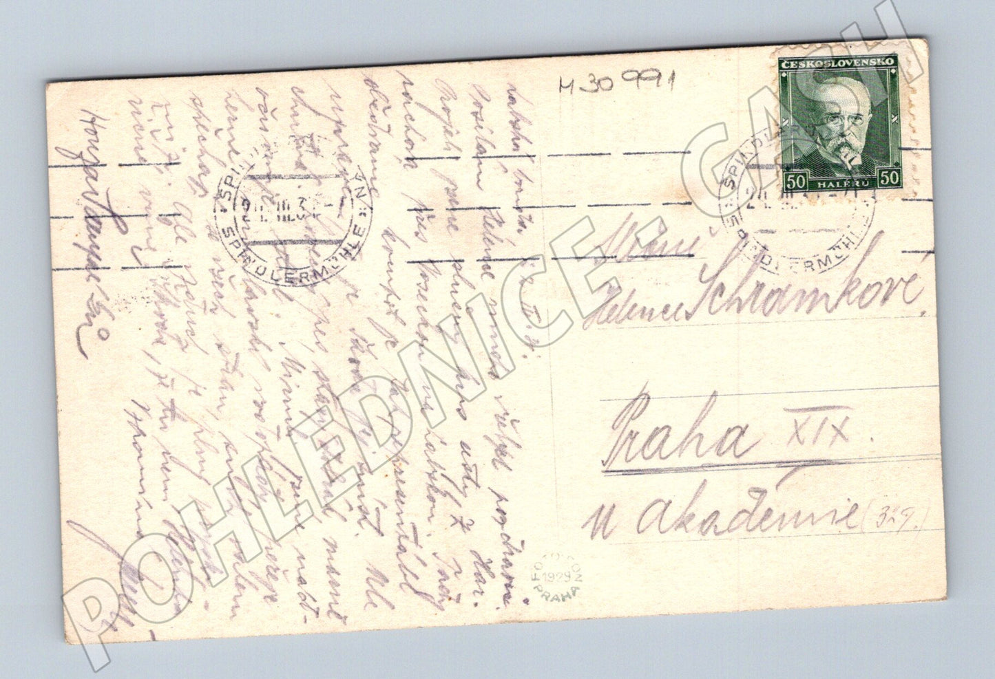 Pohlednice Krkonoše Labská chata Kotel 1937 (M30991)