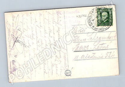 Pohlednice Krkonoše Sněžka moře mlhy 1928 (M30992)