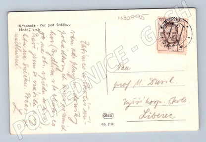 Pohlednice Krkonoše Pec pod Sněžkou Hnědý vrch 1947 (M30995)