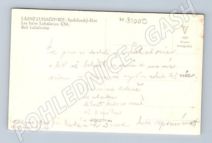 Pohlednice Luhačovice Společenský dům 1931 (M31000)