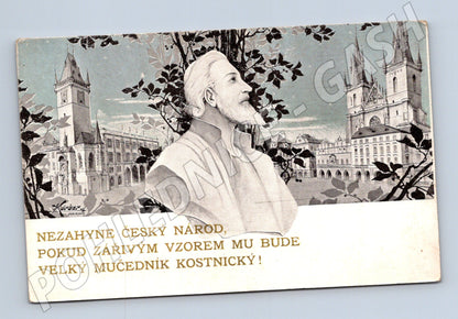 Pohlednice Praha Jan Hus vlastenecký motiv (M31009)