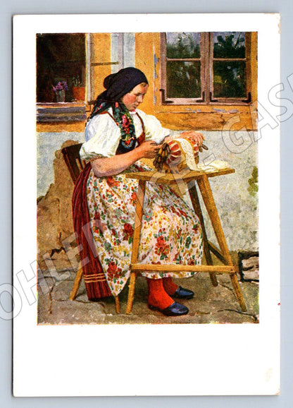 Postcard Lacemaker V Small folk costume (M3101)