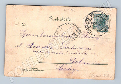 Pohlednice Broumov klášter a gymnázium 1913 (M31011)