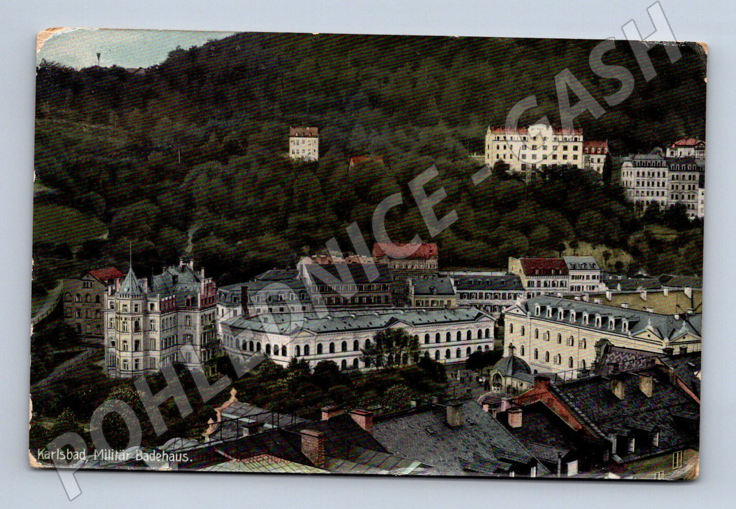 Pohlednice Karlovy Vary Vojenský lázeňský dům 1913 (M31014)