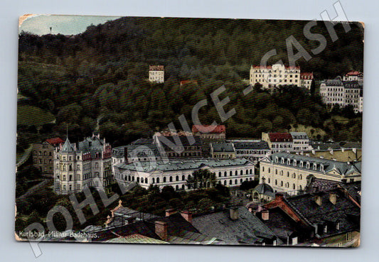 Pohlednice Karlovy Vary Vojenský lázeňský dům 1913 (M31014)