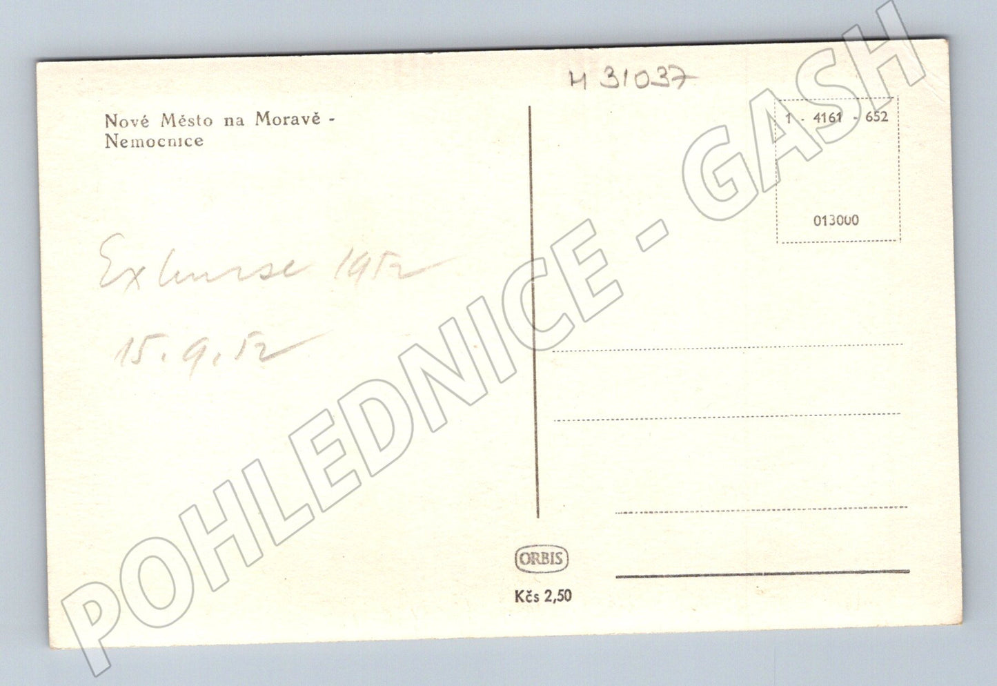 Pohlednice Nové Město na Moravě nemocnice 1952 (M31037)