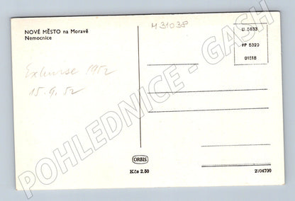 Pohlednice Nové Město na Moravě Nemocnice 1952 (M31038)