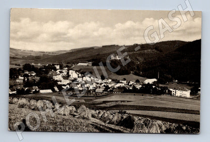 Pohlednice Velhartice hrad a obec 1957 (M31039)