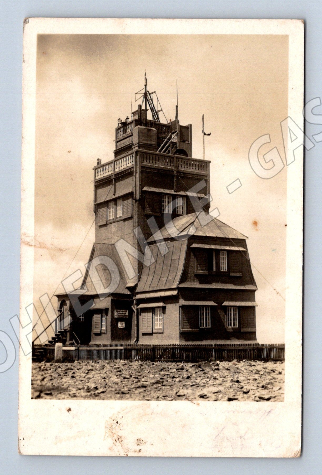 Pohlednice Krkonoše Sněžka meteorologická stanice 1931 (M31040)
