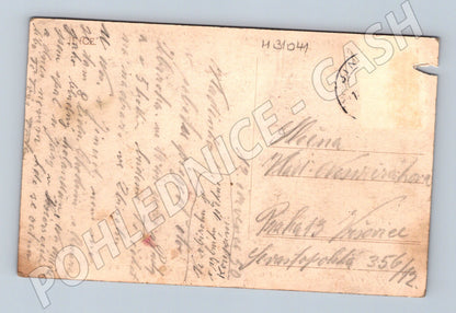 Pohlednice ulice s kostelem v obci Jince(M31041)