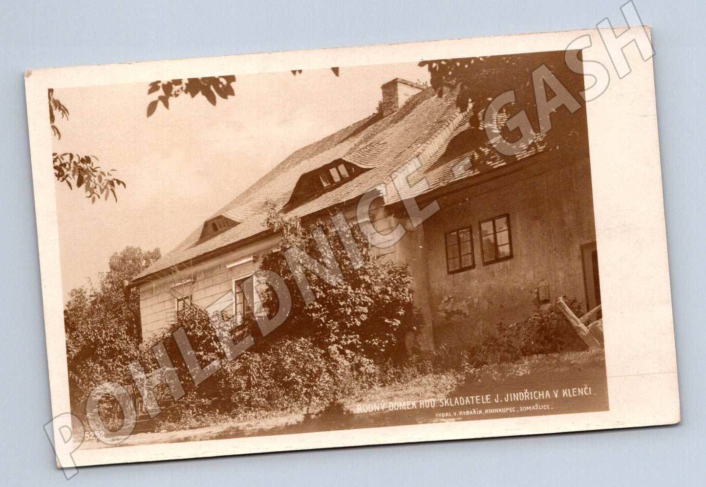 Pohlednice Klenčí Rodný domek J. Jindřicha 1937 (M31043)