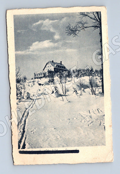 Pohlednice Jizerské hory Weberbergschanze sníh 1950s (M31048)