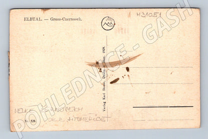 Pohlednice Velké Žernoseky kostel 1929 (M31051)