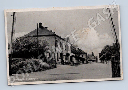 Pohlednice Německo Holleischen (Holýšov) ulice 1943 (M31059)