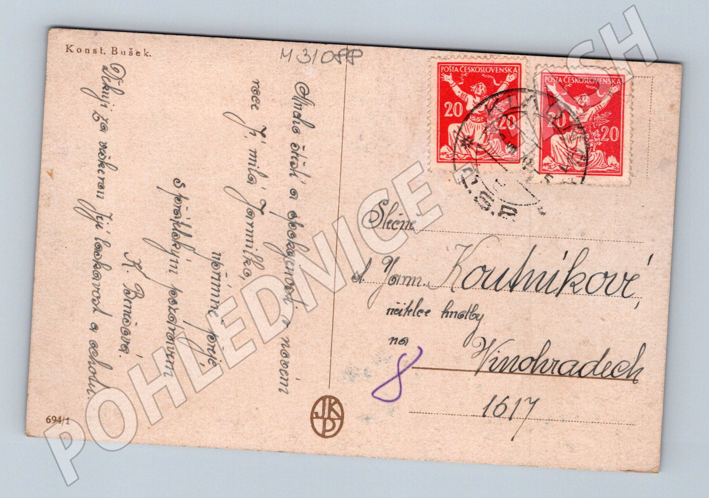 Pohlednice Vánoční motiv lidové kroje 1928 (M31088)