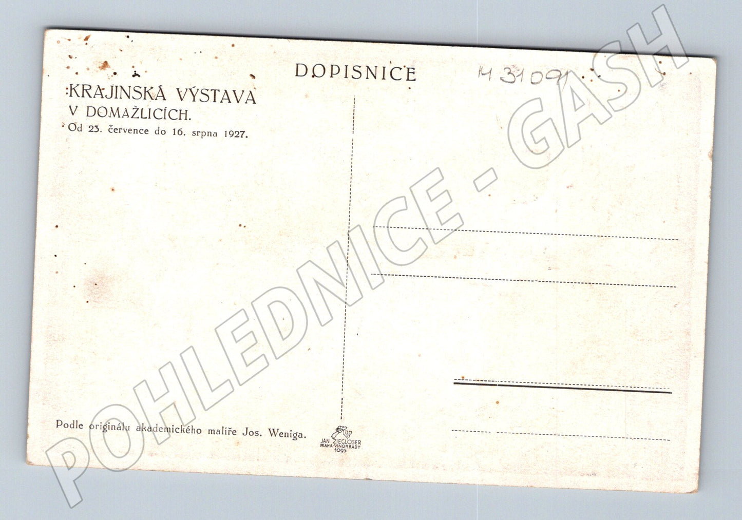 Pohlednice Domažlice Krajinská výstava kroje 1927 (M31091)
