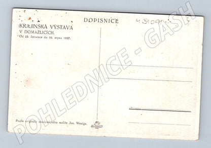 Pohlednice Domažlice Krajinská výstava kroje 1927 (M31091)