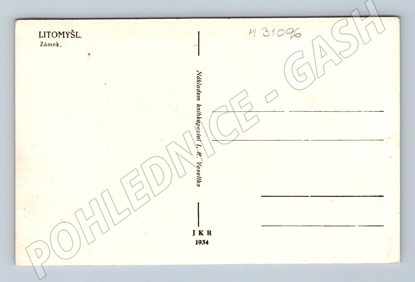 Pohlednice Litomyšl zámek 1934 (M31096)