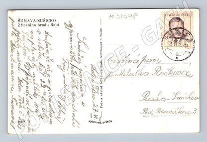 Pohlednice Rabí hrad Šumava 1941 (M31098)