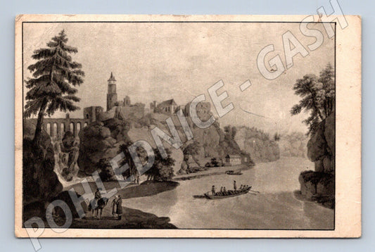 Pohlednice Zvíkov hrad rytina podle L. Jansche (M31103)