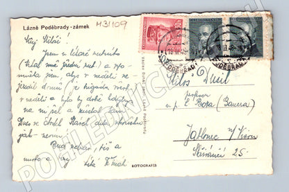 Pohlednice Poděbrady zámek 1938 (M31109)