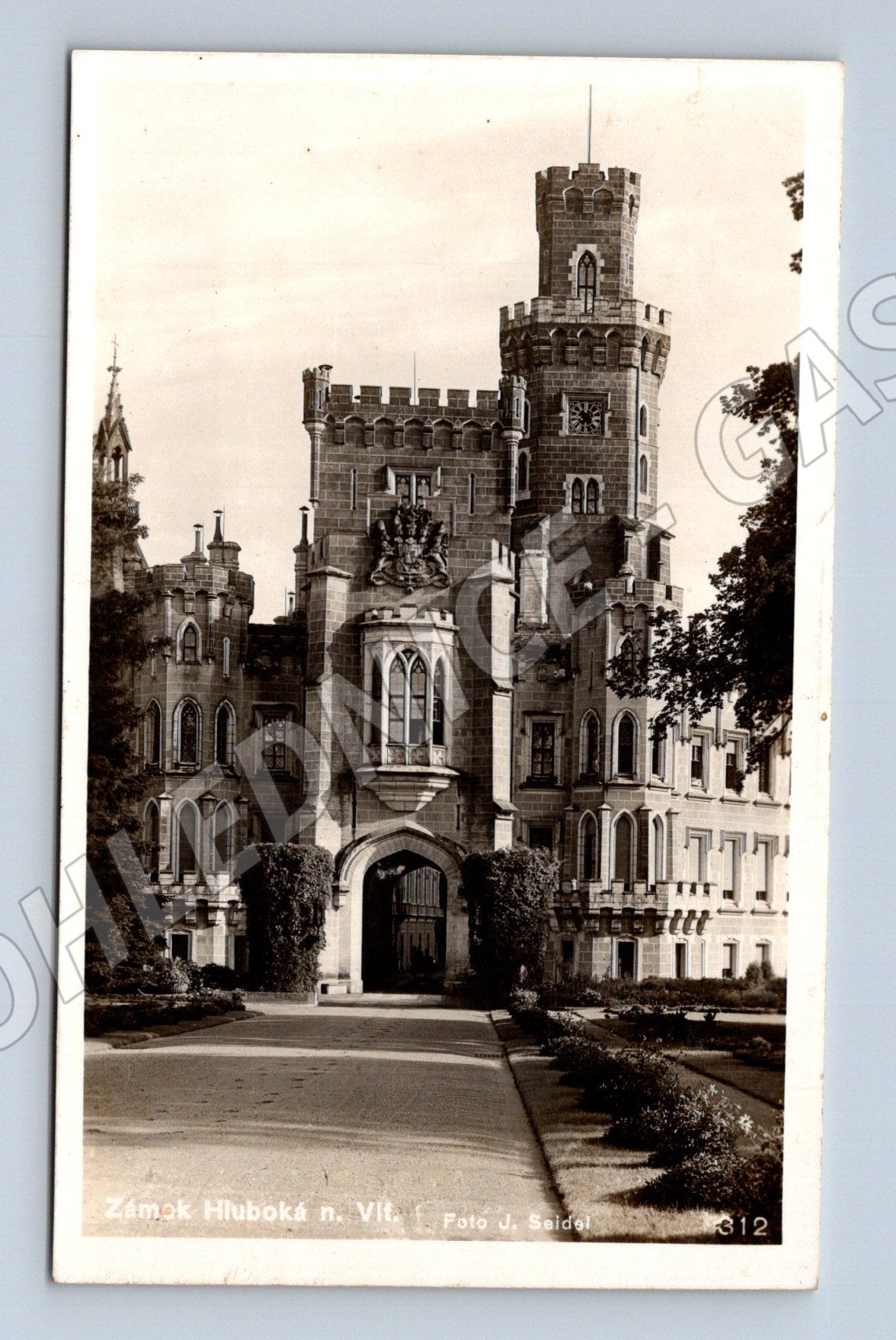 Pohlednice Hluboká n. Vlt. zámek 1937 (M31111)