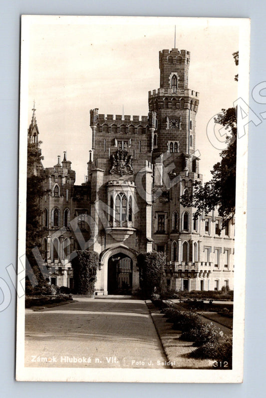 Pohlednice Hluboká n. Vlt. zámek 1937 (M31111)
