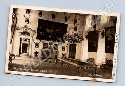Pohlednice Ohrad lovecký zámek sál 1937 (M31122)