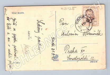 Pohlednice Bezděz hrad a jezero 1930 (M31125)