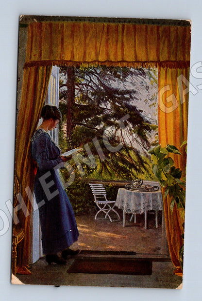 Pohlednice Dánsko Čtenářka Sigvard Hausen 1916 (M31147)
