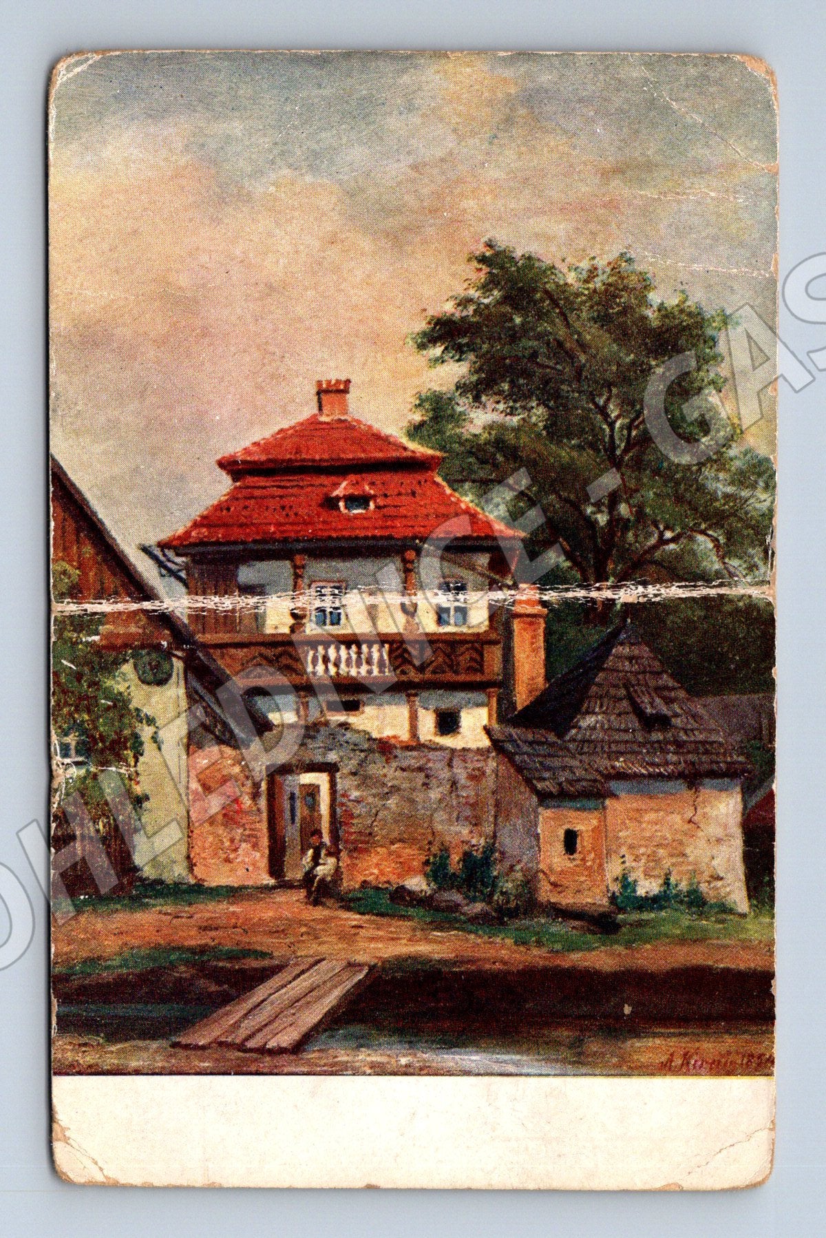 Pohlednice Alt-Leitmeritz starý dům 1923 (M31148)