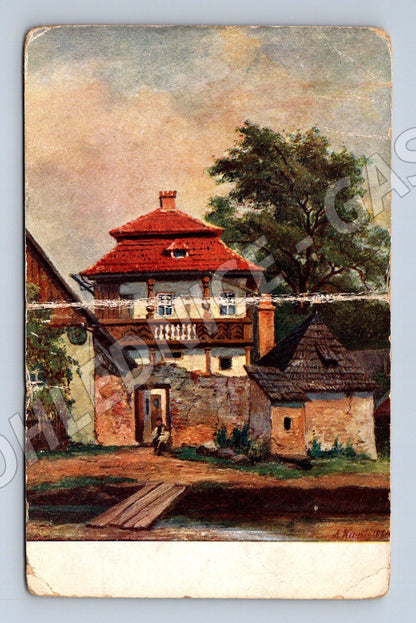 Pohlednice Alt-Leitmeritz starý dům 1923 (M31148)